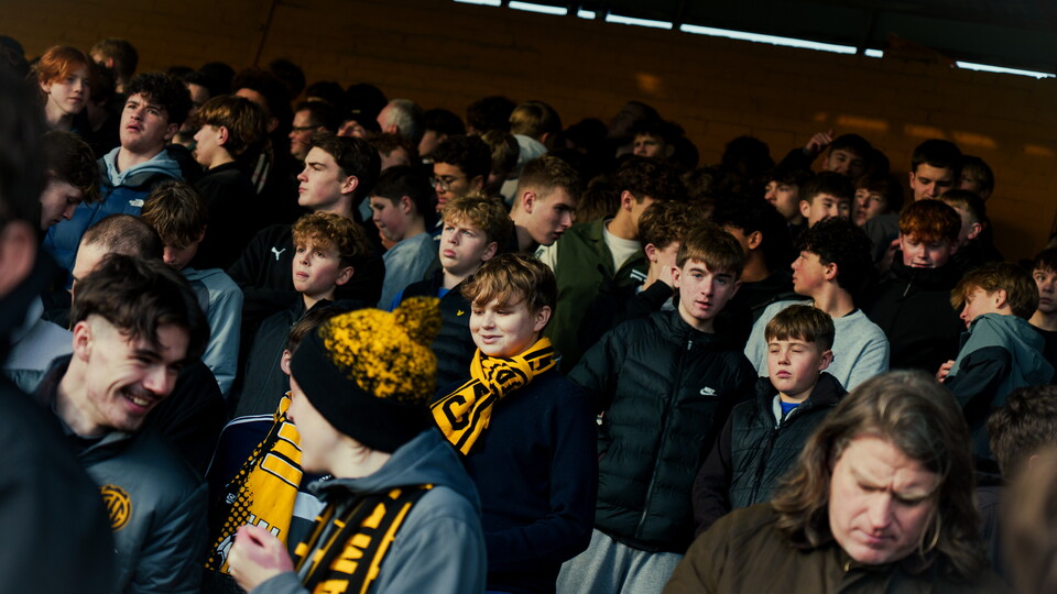 Fans at the Cledra Abbey Stadium