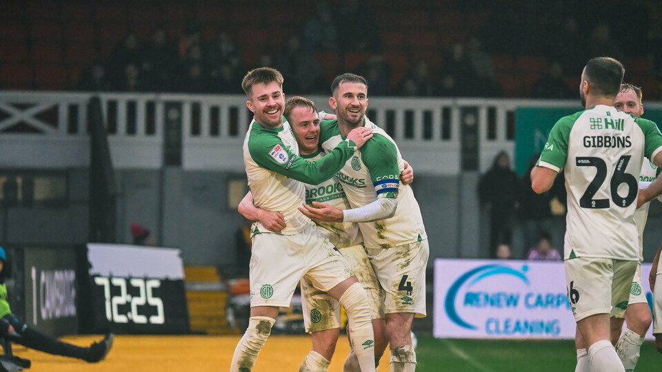 Liam Bennett and teammates celebrate at Newport