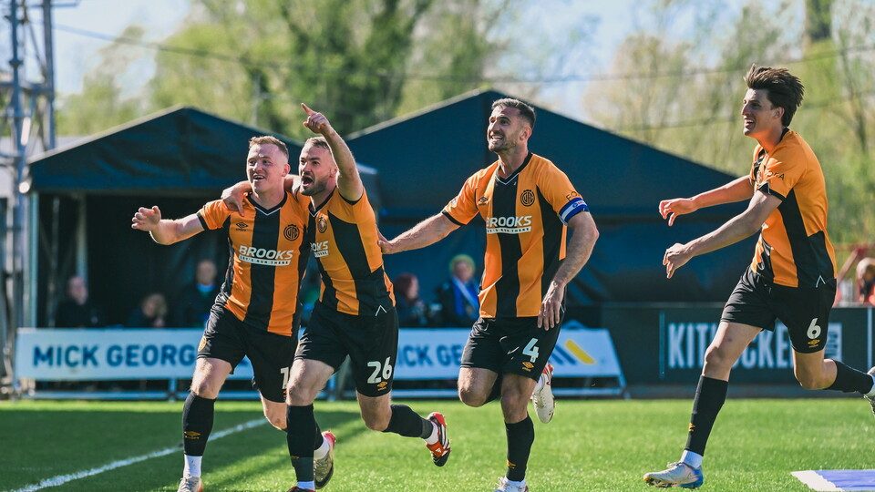James Gibbons celebrates vs Notts County