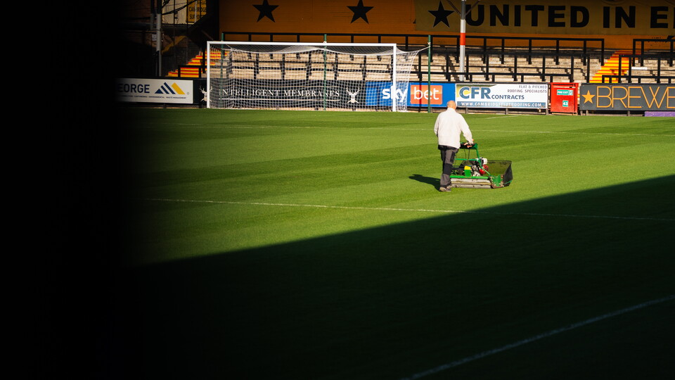 Groundsperson at the Cledara Abbey Stadium