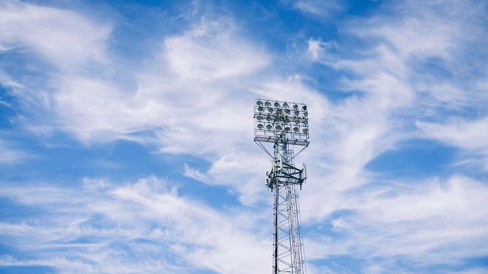 Floodlights at the Cledara Abbey Stadium
