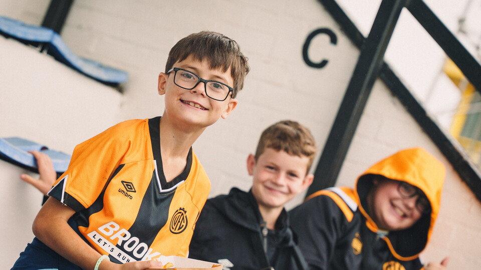 Young fans at the Cledara Abbey Stadium