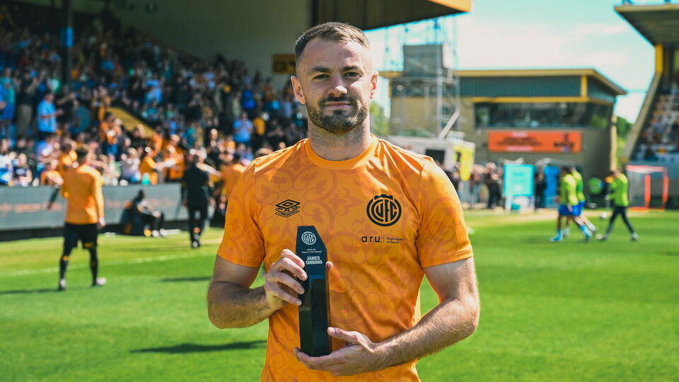 James Gibbons with his Player of the Season award