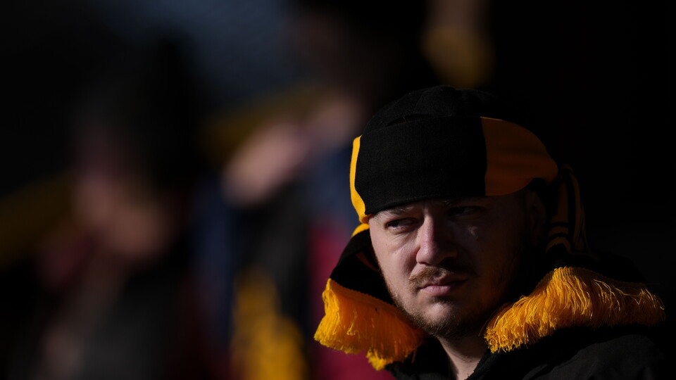 A fan at the Cledara Abbey Stadium
