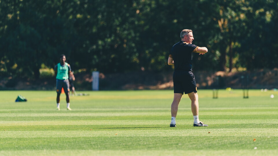 Neil Harris on training pitch