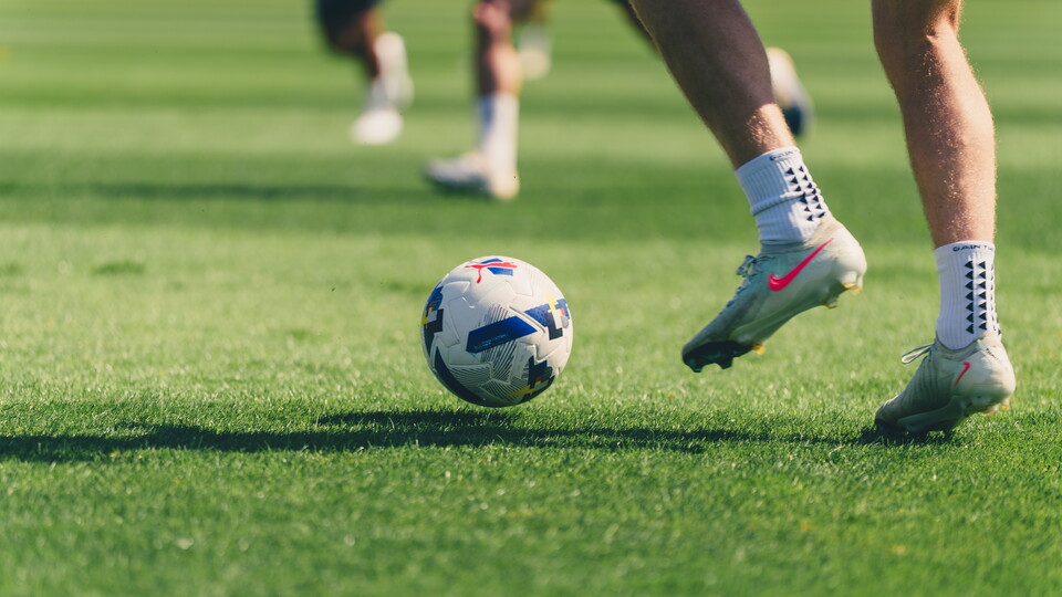 A close up of training