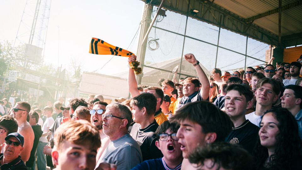 Fans at the Cledara Abbey Stadium