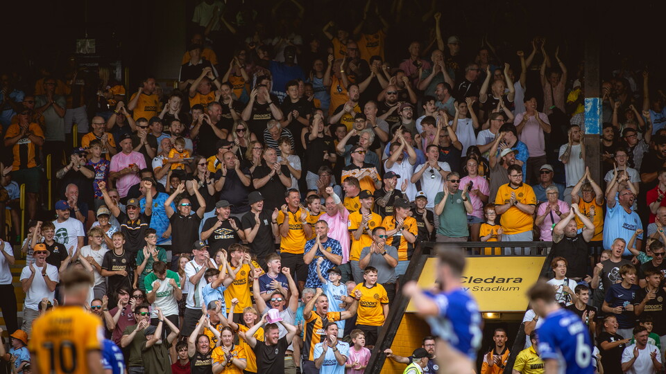 Fans at the Cledra Abbey Stadium