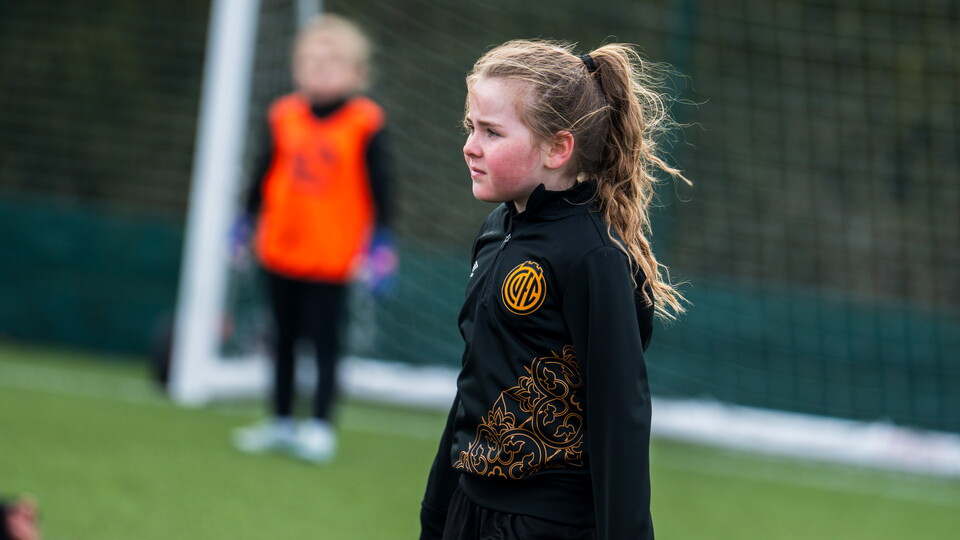 A young female footballer