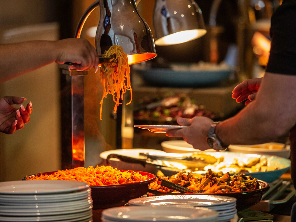 Food is served in the A2B Taxicabs Signature Suite