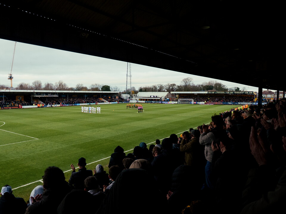 Fans applaud ahead of kick-off