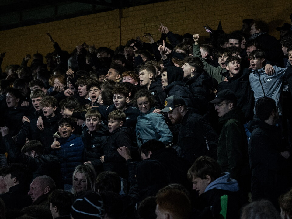 Fans at the Cledra Abbey Stadium
