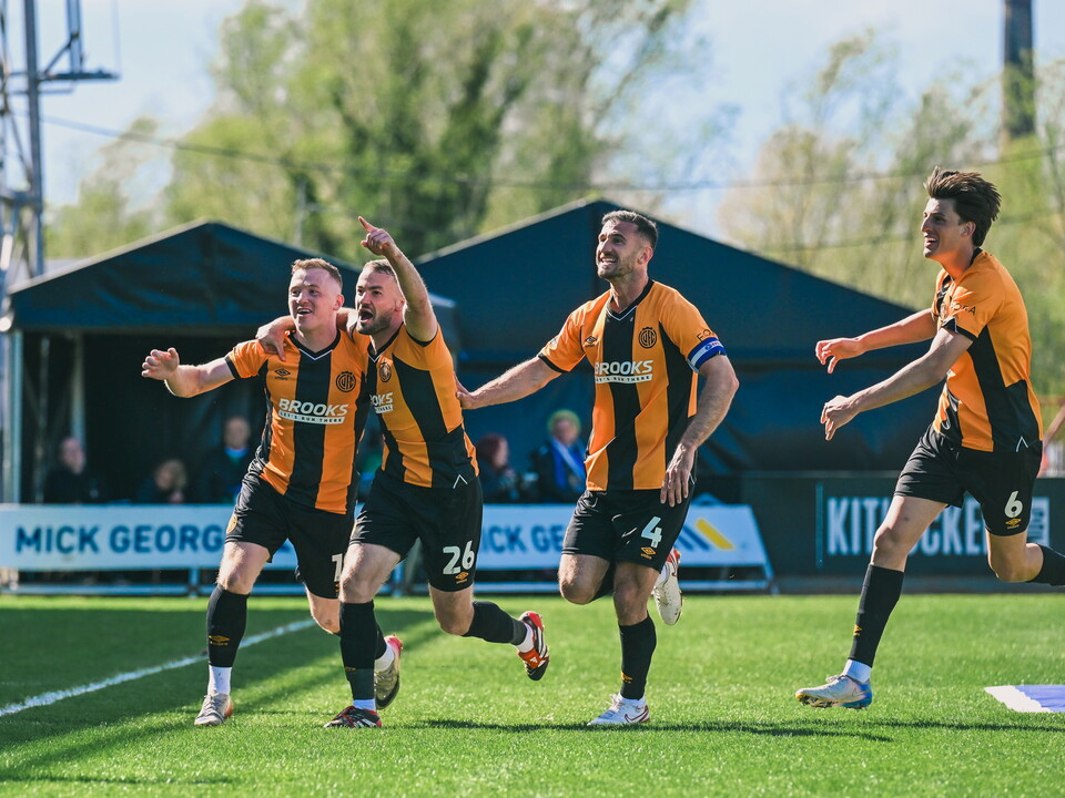 James Gibbons celebrates vs Notts County