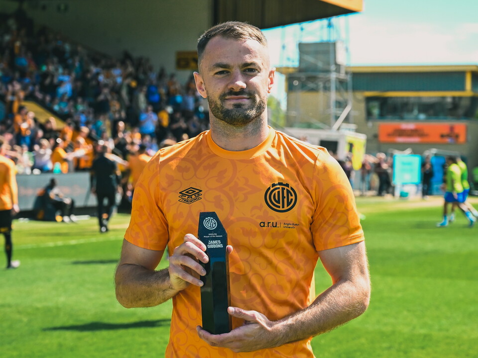 James Gibbons with his Player of the Season award