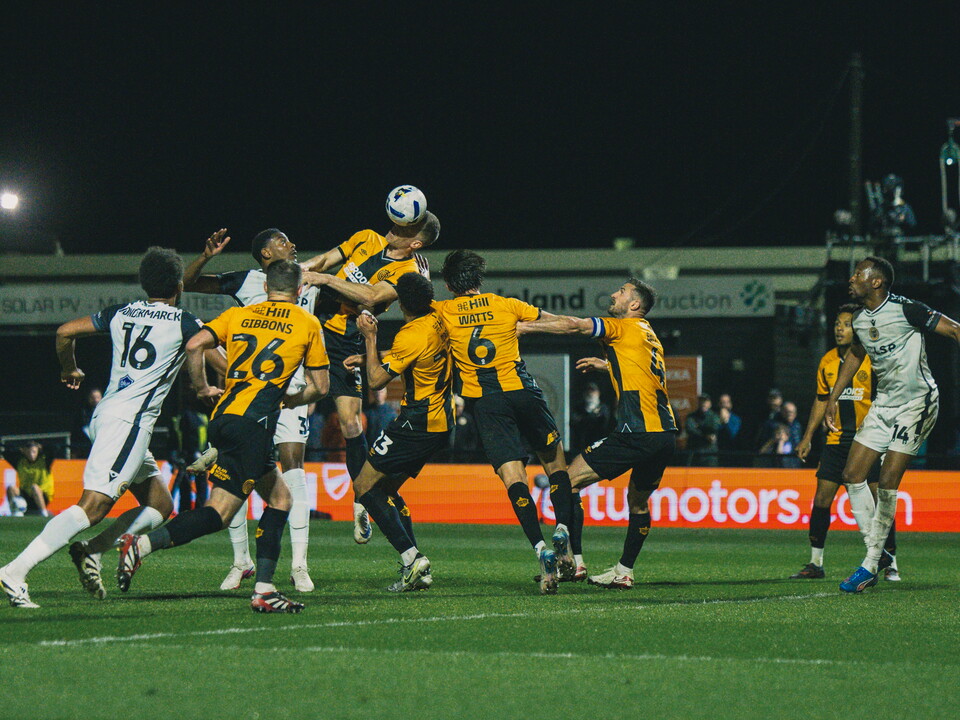 Cambridge United in action vs Bromley
