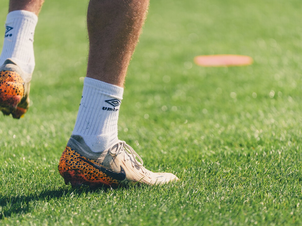 A close up of players in training