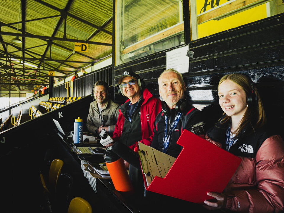 A young fan in the Press Box at the Cledara Abbey Stadium